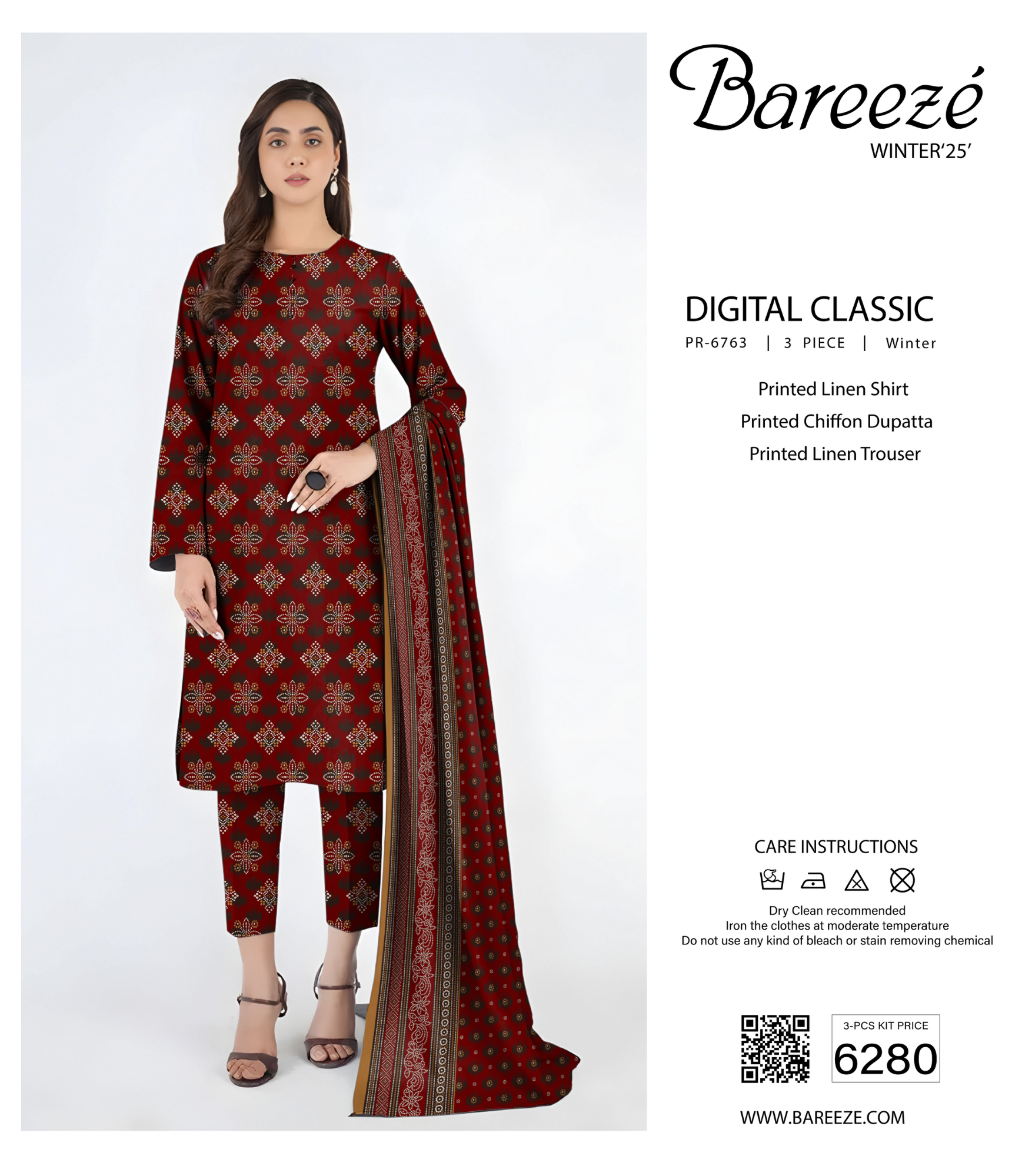 BAREEZE DIGITAL CLASSIC LINEN 3PC