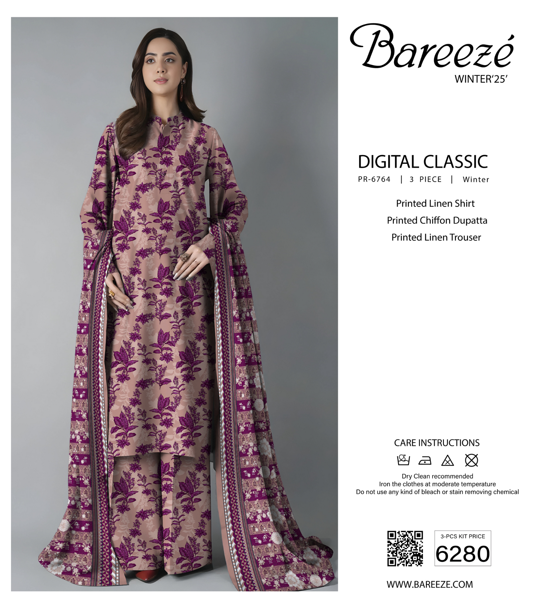 BAREEZE DIGITAL CLASSIC LINEN 3PC