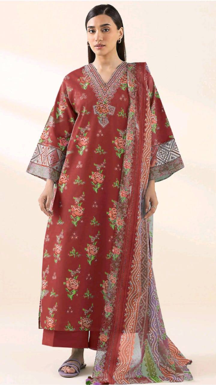 Sapphire Linen Print 3PC Leyla