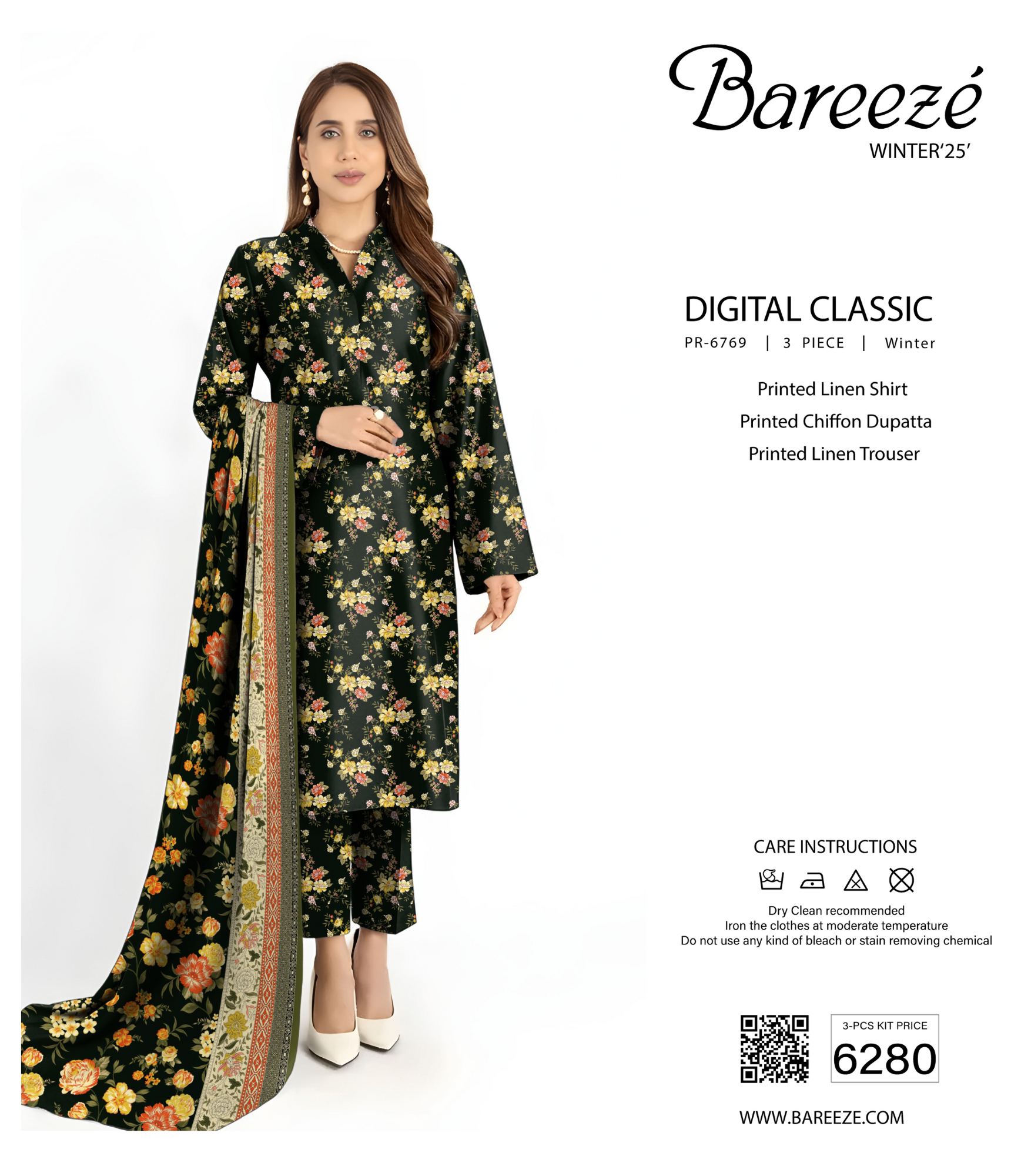 BAREEZE DIGITAL CLASSIC LINEN 3PC