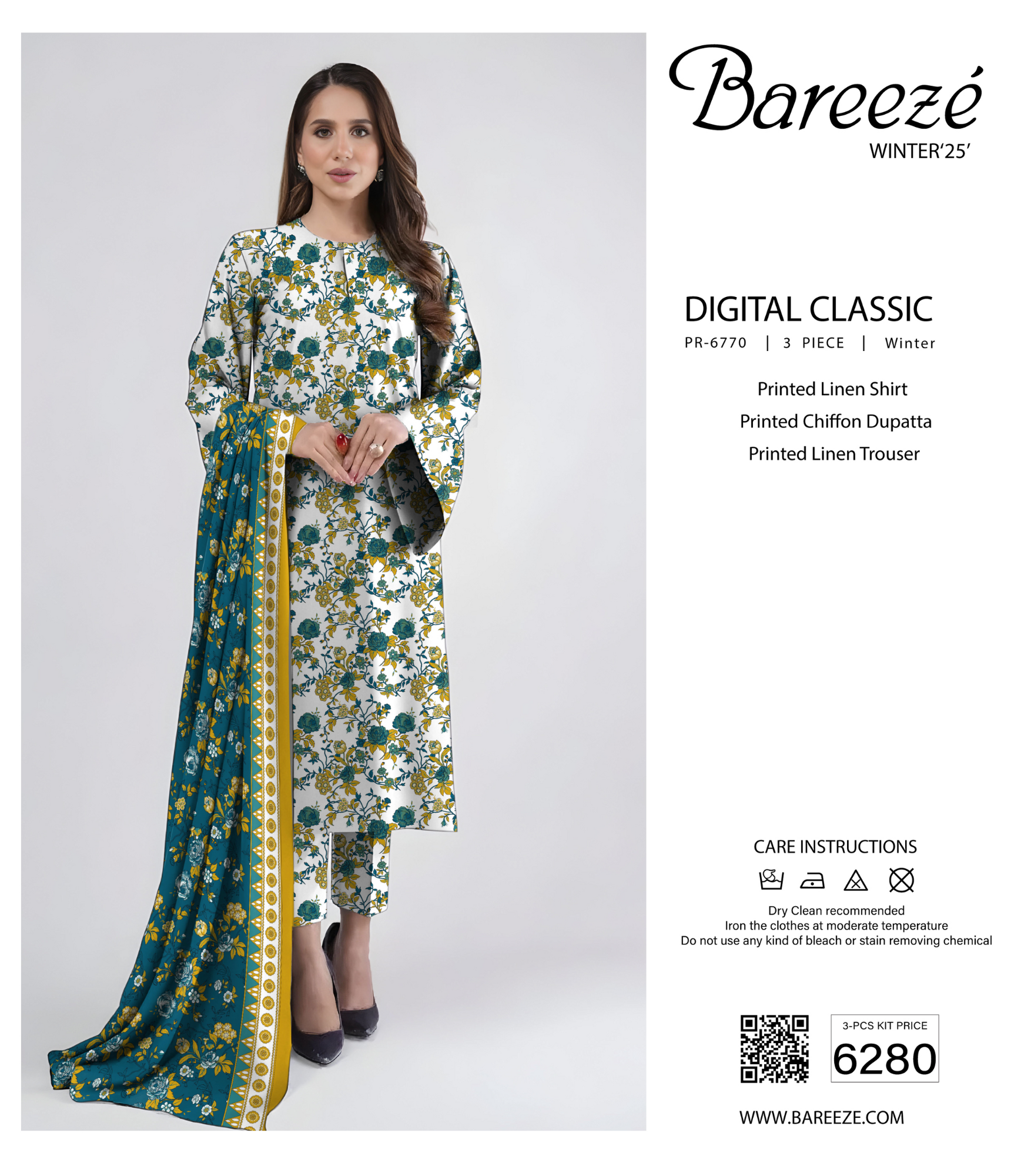 BAREEZE DIGITAL CLASSIC LINEN 3PC
