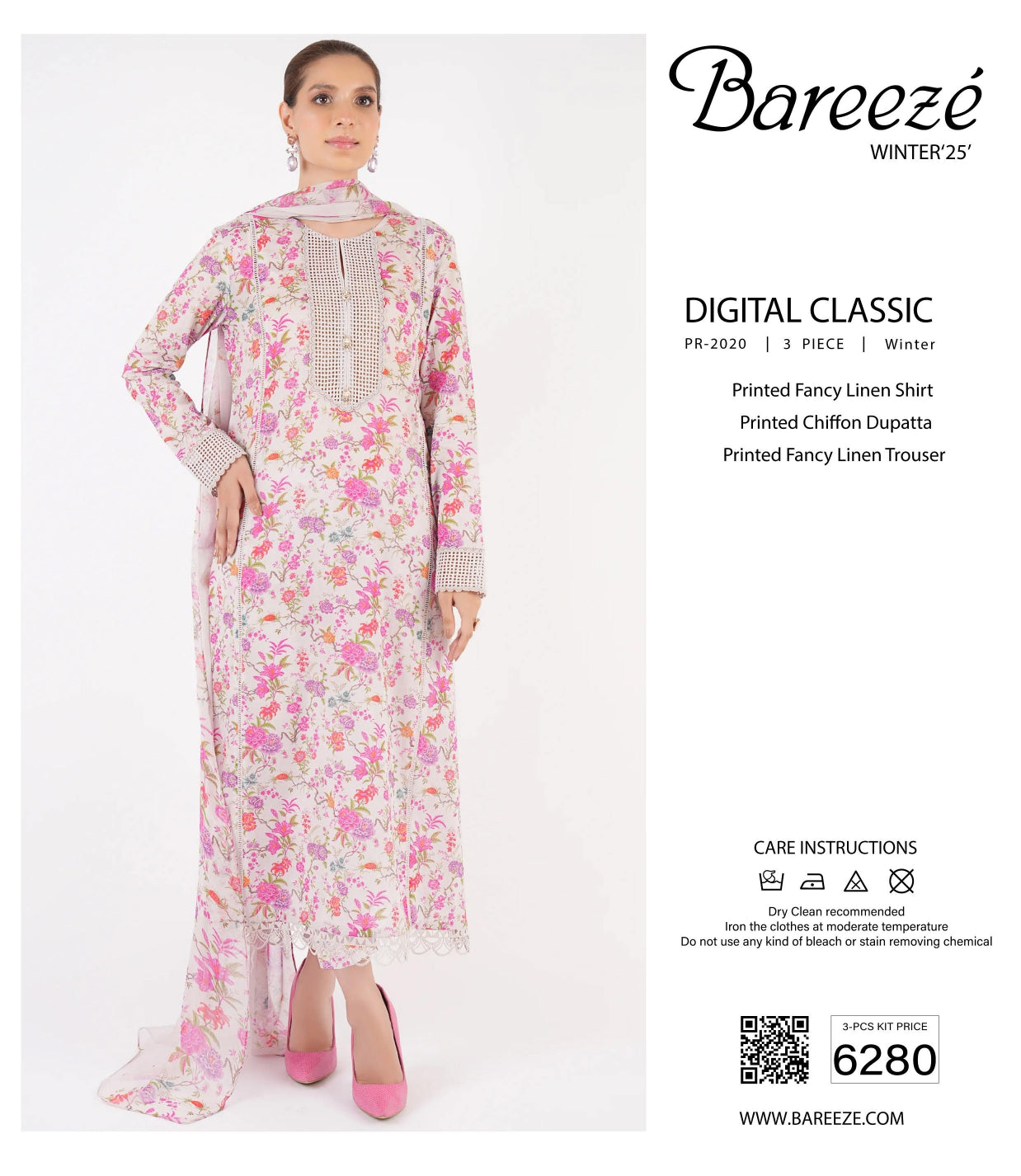Bareeze Digital Print Linen 3PC D-5