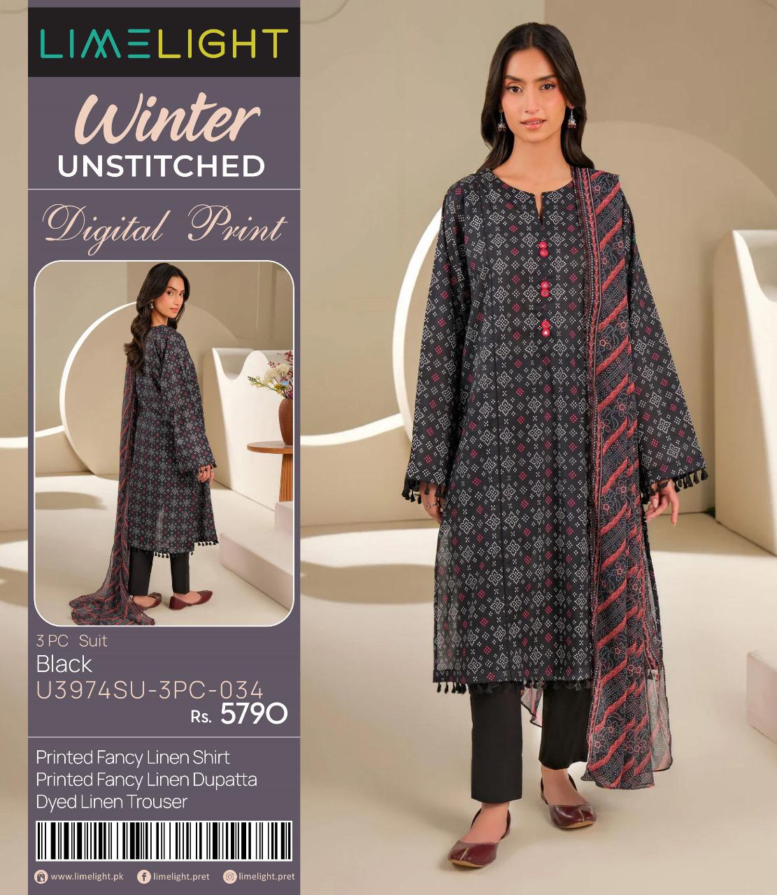 LIMELIGHT  DIGITAL PRINT LINEN  3PC