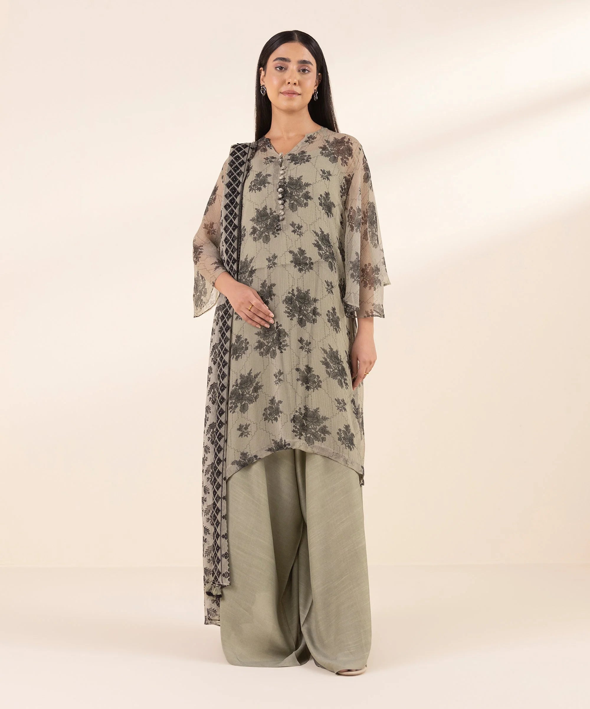 Sapphire Linen Print 3PC Ankara