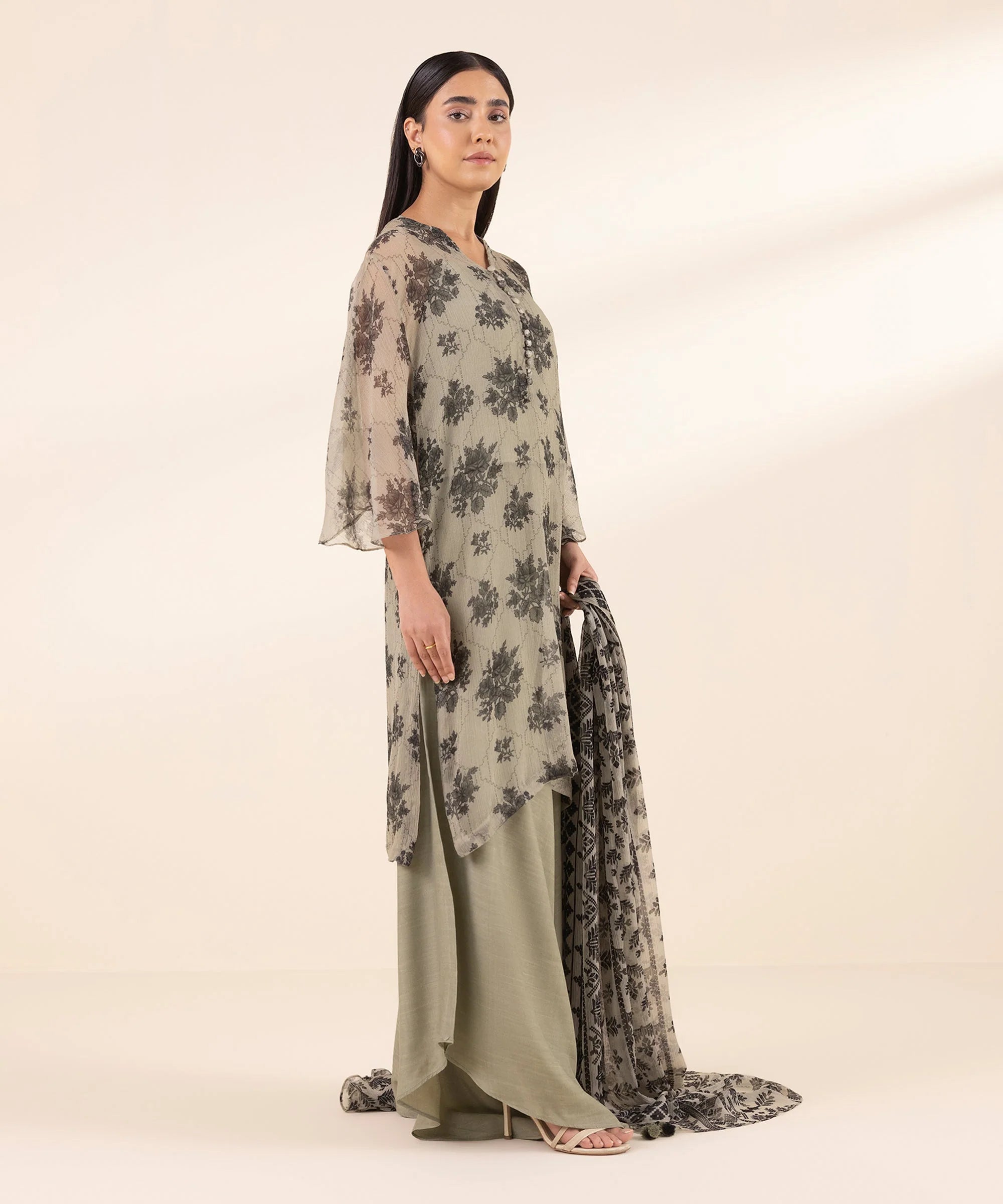 Sapphire Linen Print 3PC Ankara