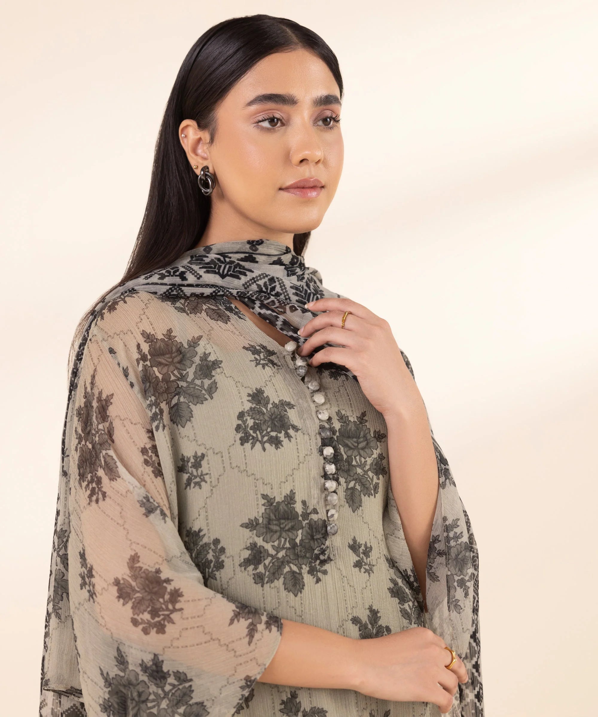 Sapphire Linen Print 3PC Ankara