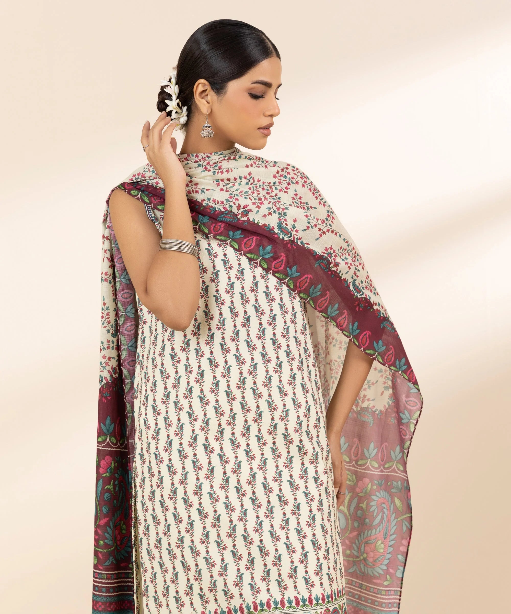 Sapphire Linen Print 3PC Nazli