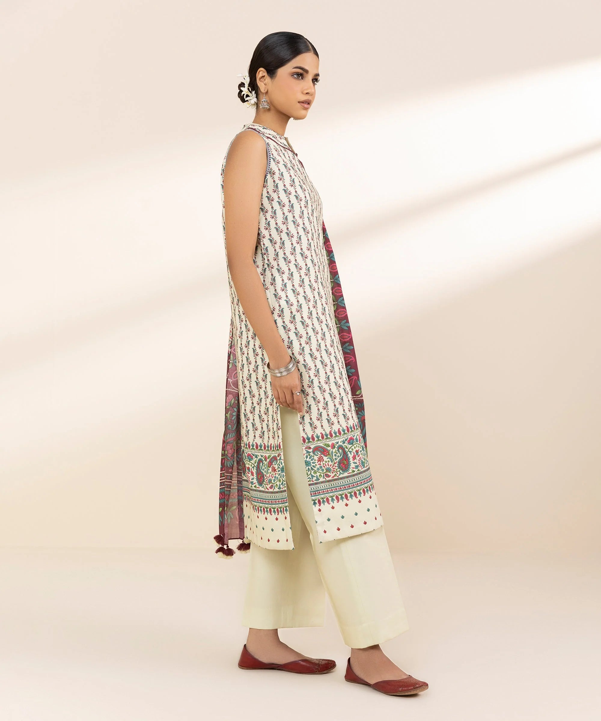 Sapphire Linen Print 3PC Nazli