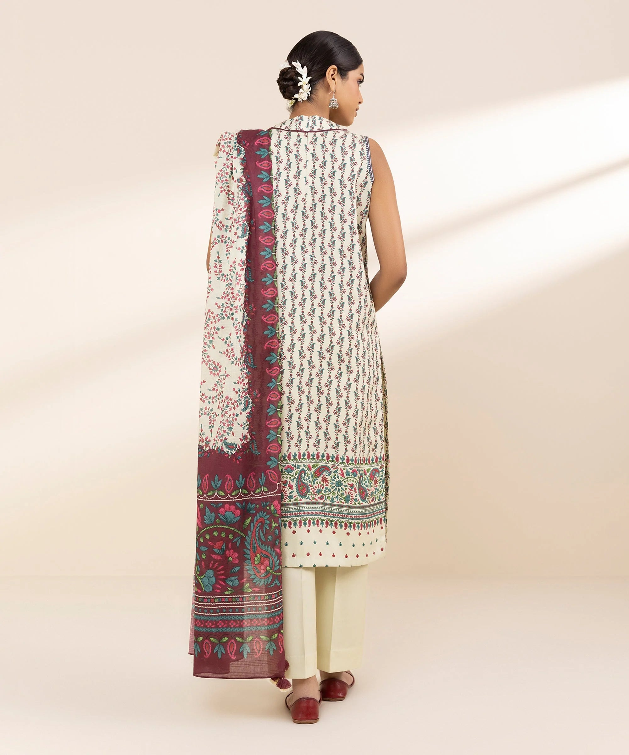 Sapphire Linen Print 3PC Nazli