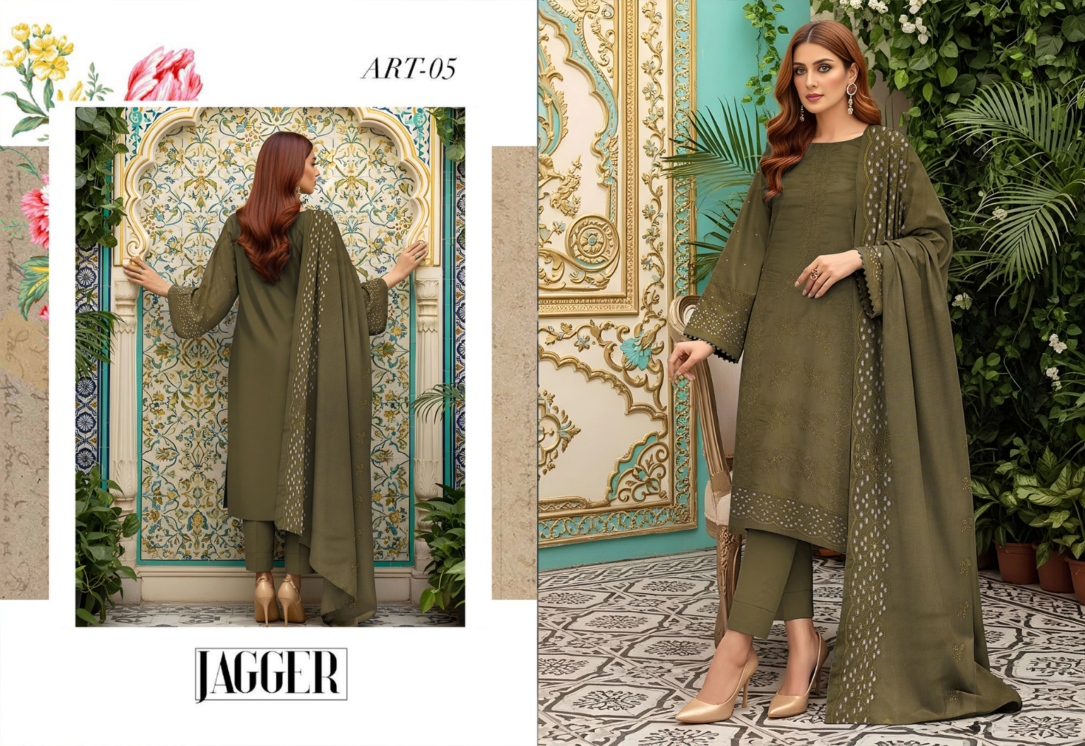 MUNARQ BY NISHA EMB PEACH 3PC