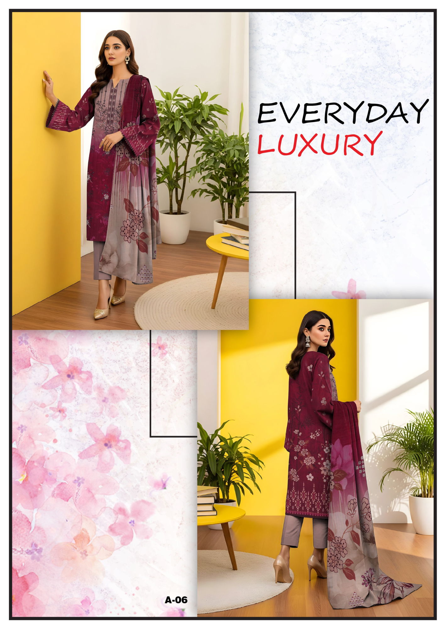 Nishaa Fancy Viscose Embroidery 3PC | A-6