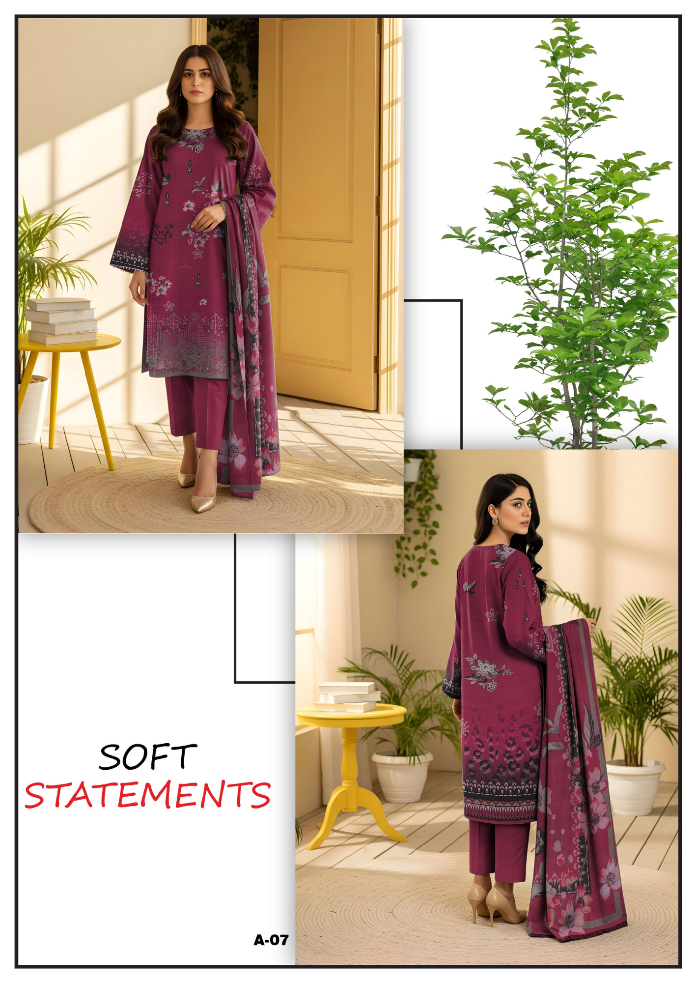 Bareeze Viscous Embroidery Print 3PC | A-7