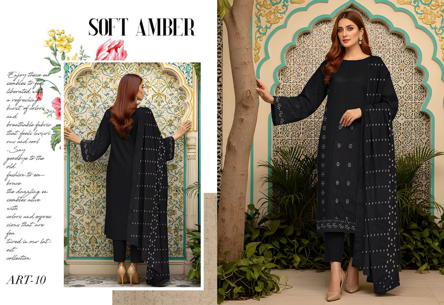 MUNARQ BY NISHA EMB PEACH 3PC