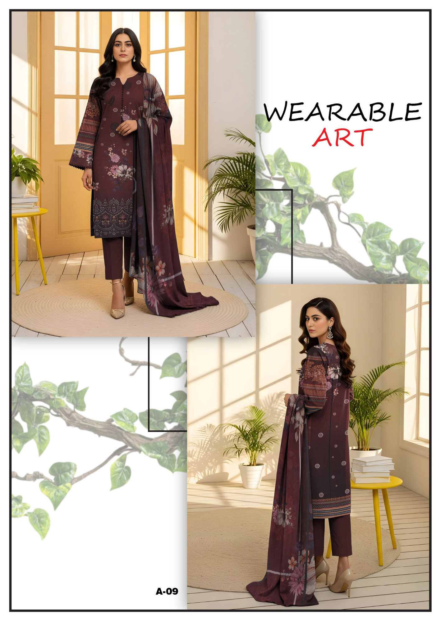 Bareeze Viscous Embroidery Print 3PC | A-9