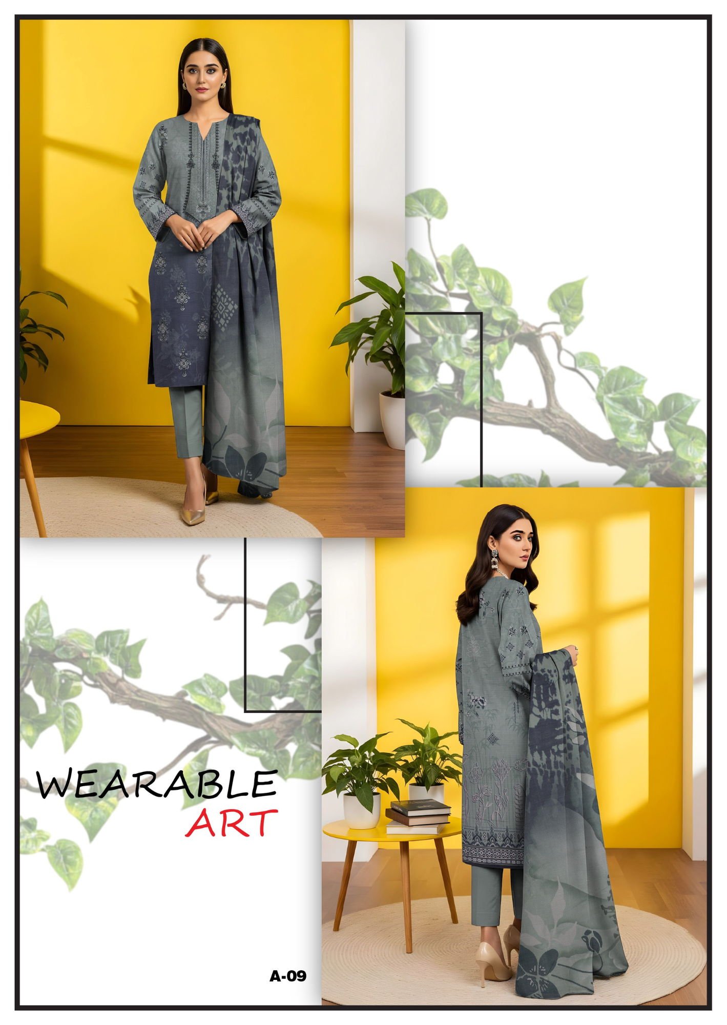 Nishaa Fancy Viscose Embroidery 3PC | A-9