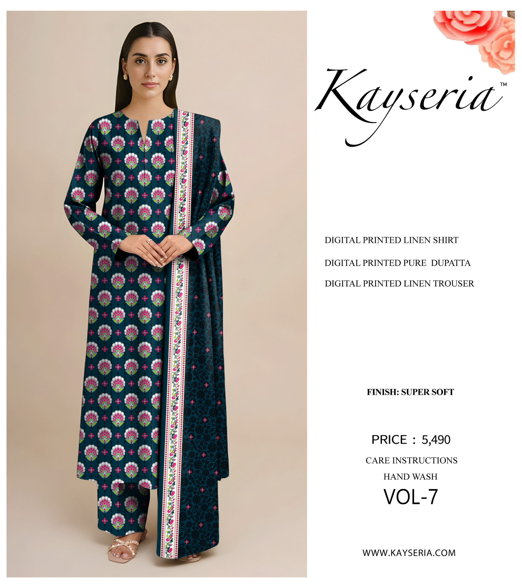KAYSERIA DIGITAL PRINT LINEN 3PC