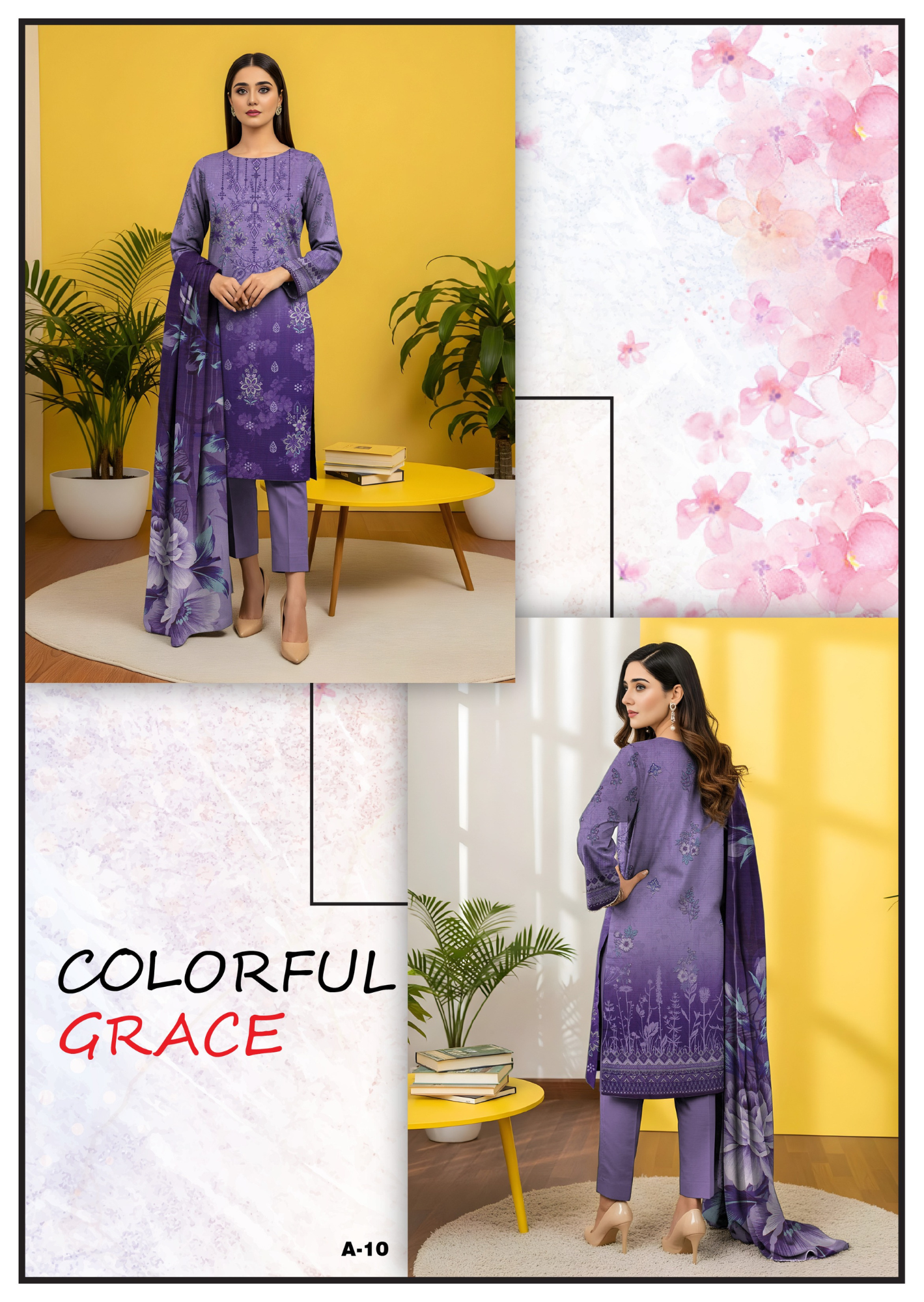 Nishaa Fancy Viscose Embroidery 3PC | A-10