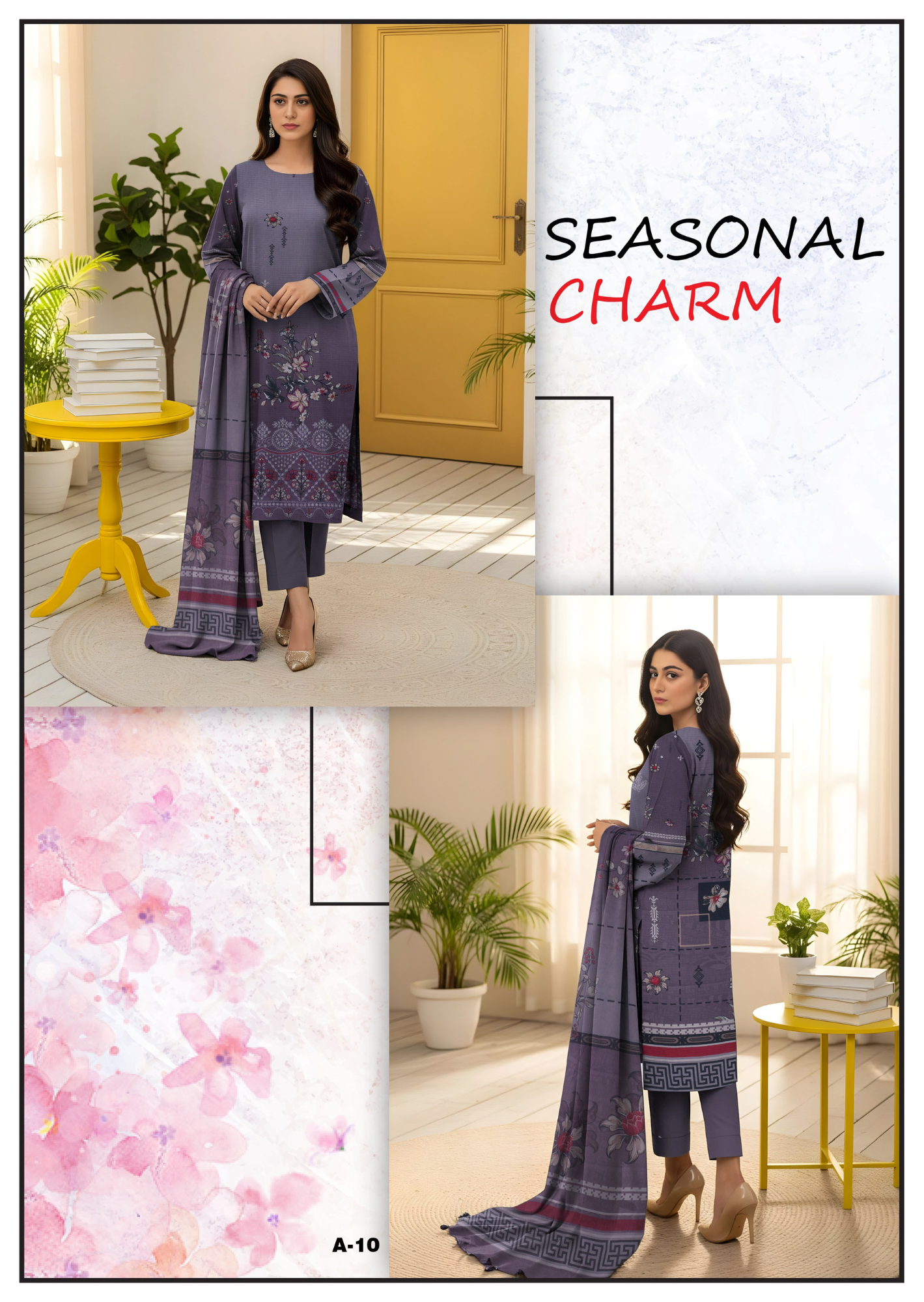 Bareeze Viscous Embroidery Print 3PC | A-10