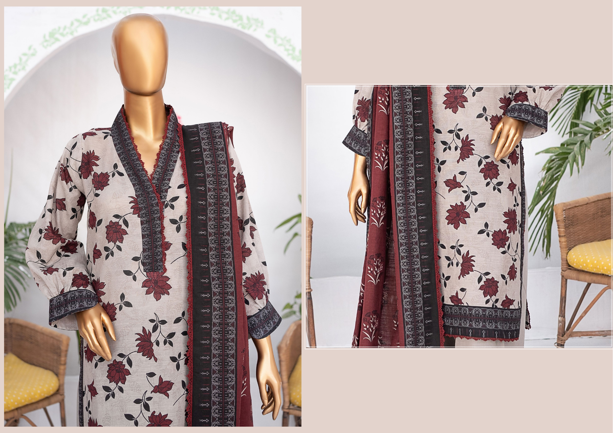 MEHAK PEINTED KHADDAR 3PC