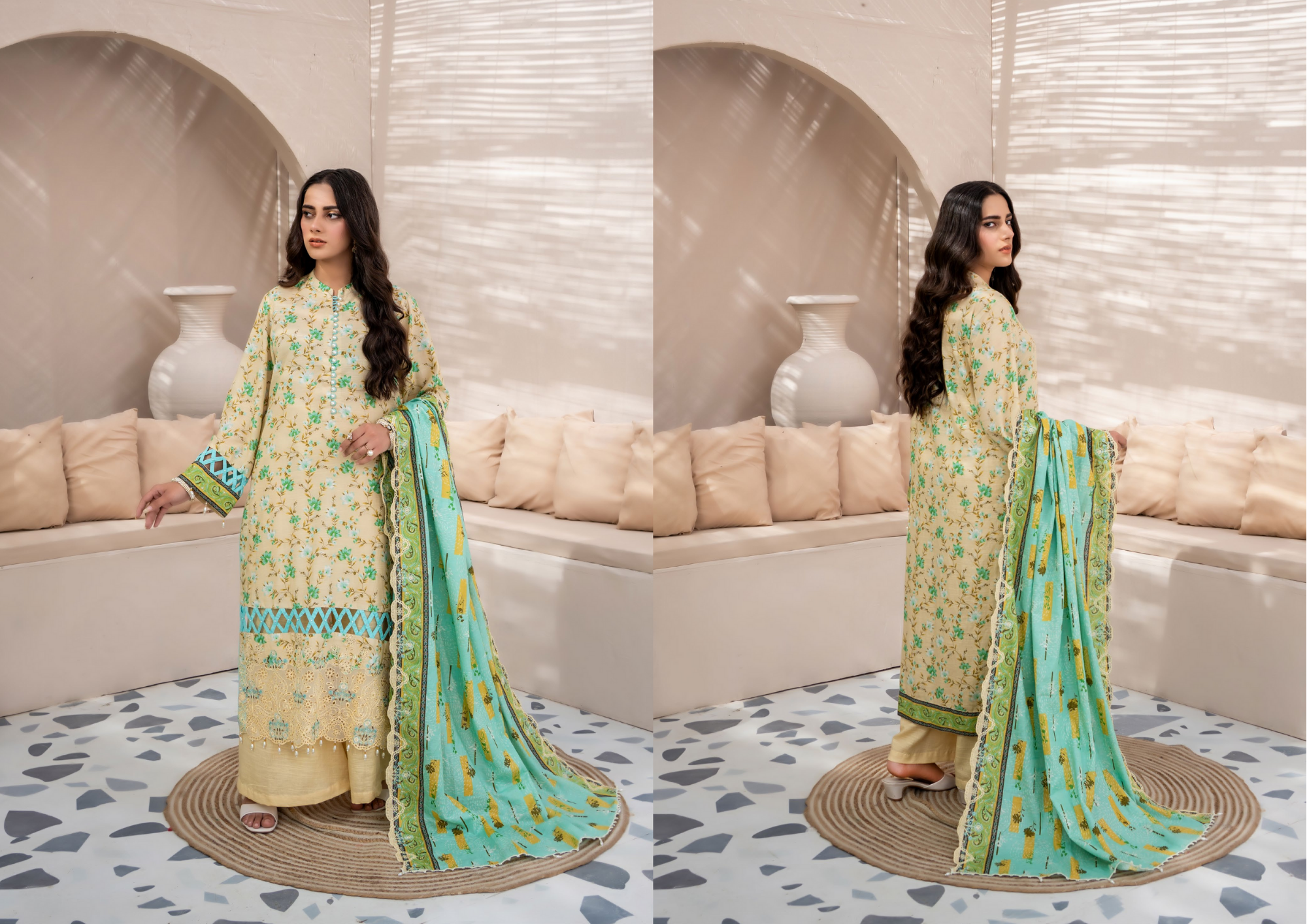 ZESH PRINTED EMB KHADDAR 3PC