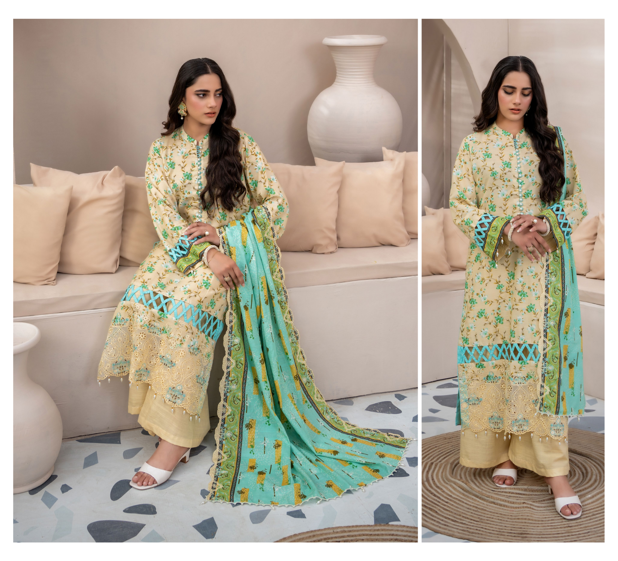 ZESH PRINTED EMB KHADDAR 3PC