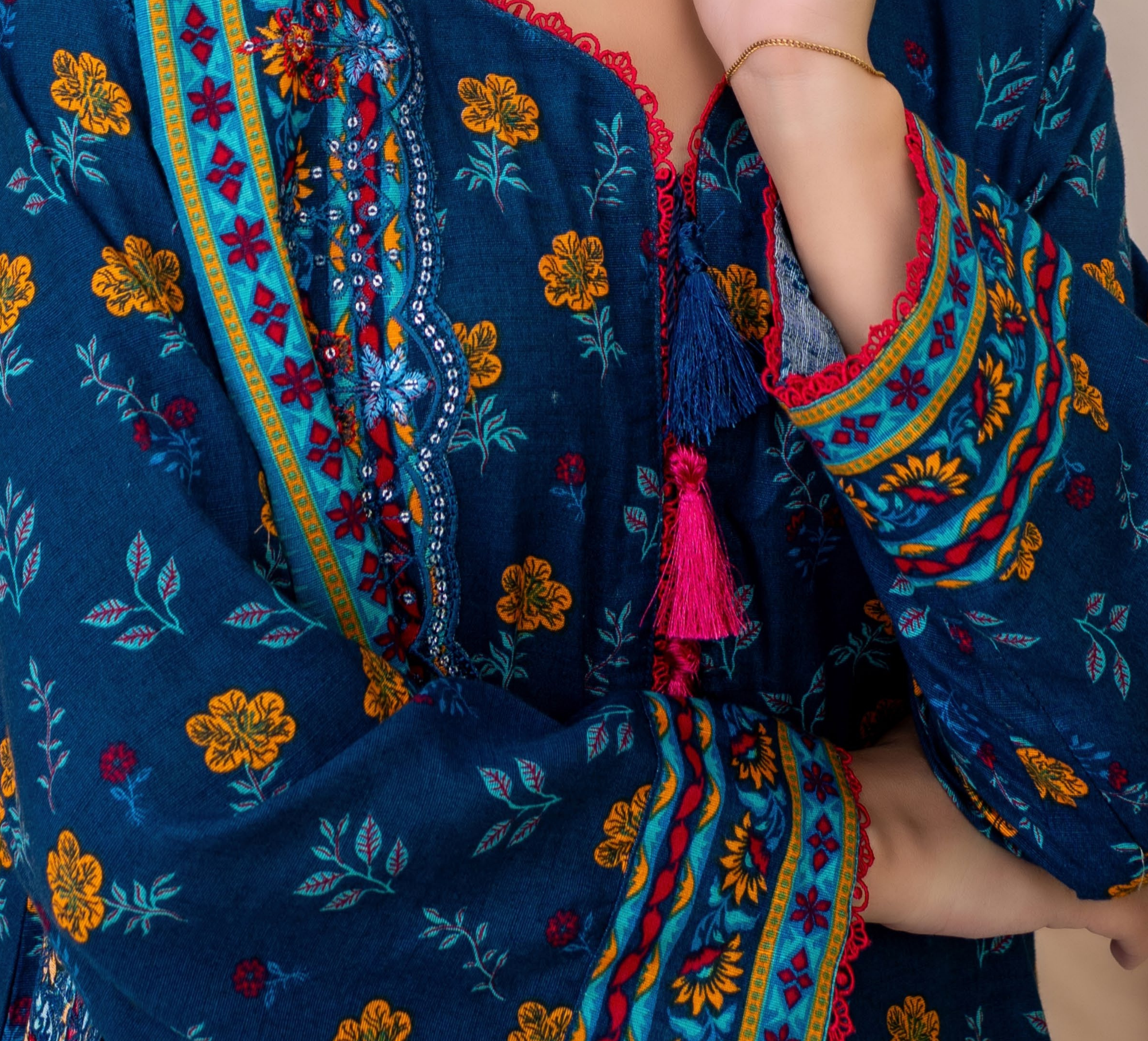 ZESH PRINTED EMB KHADDAR 3PC