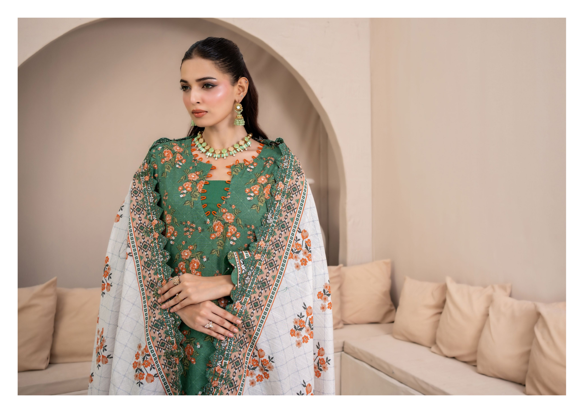 ZESH PRINTED EMB KHADDAR 3PC