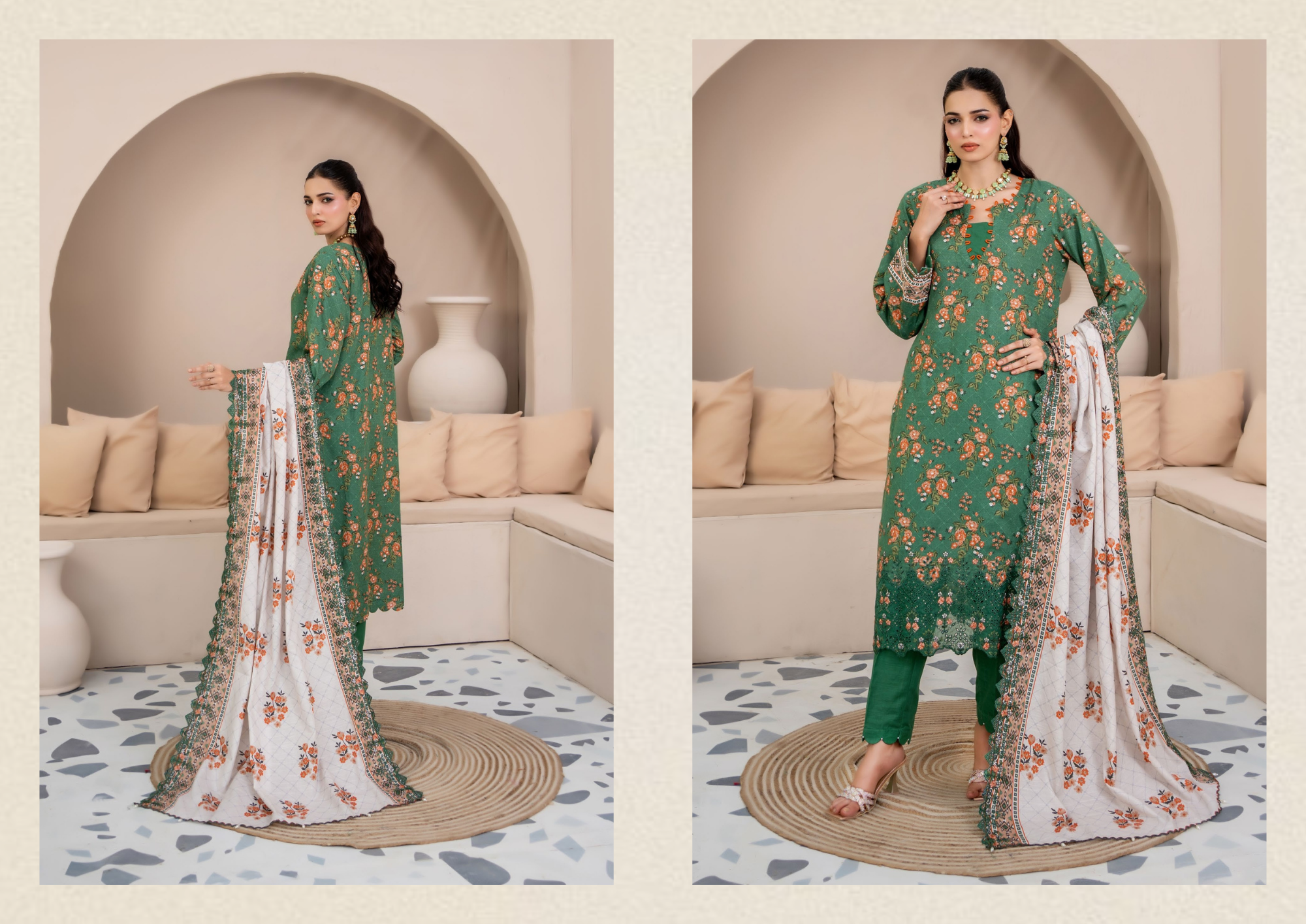 ZESH PRINTED EMB KHADDAR 3PC