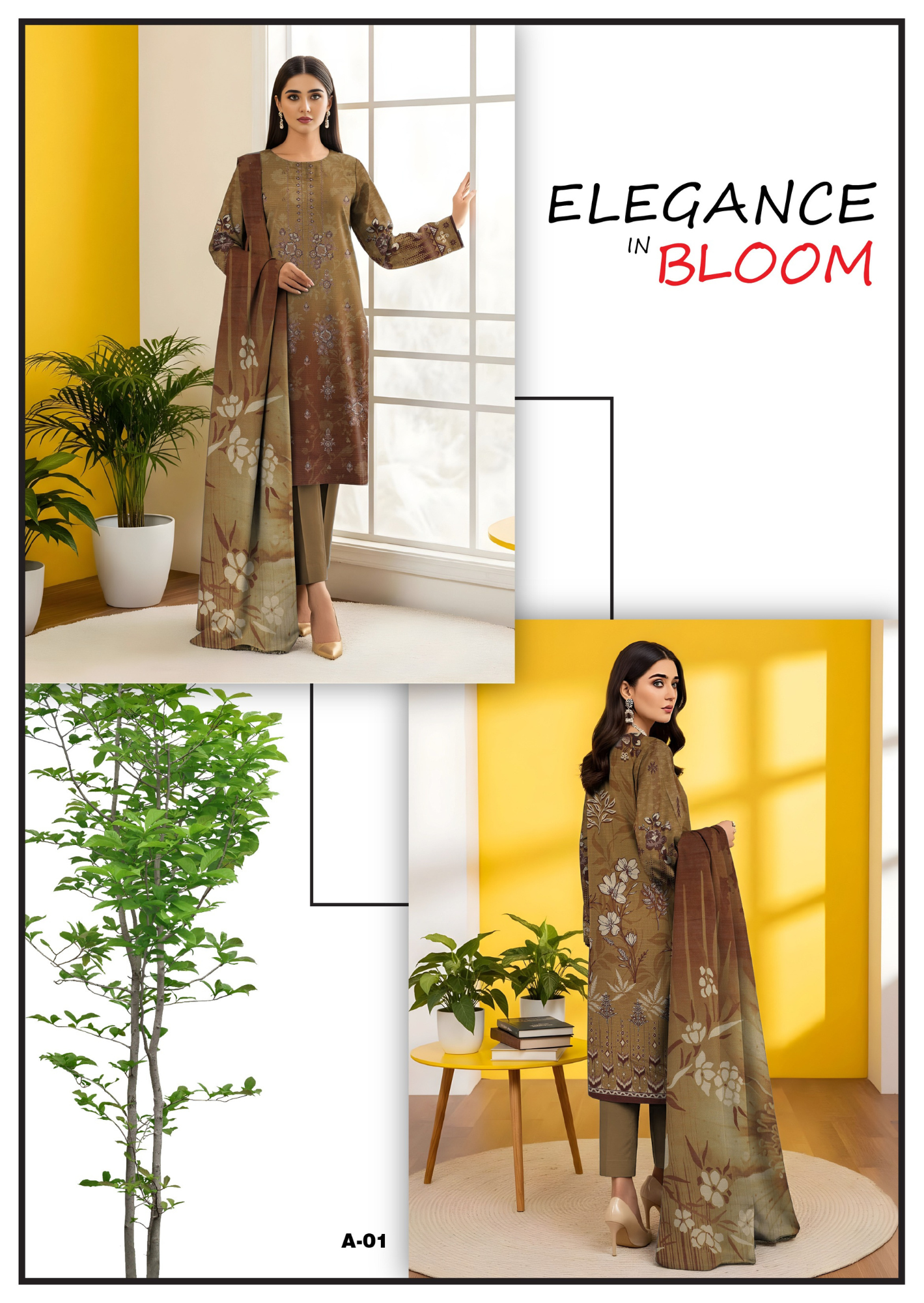 Nishaa Fancy Viscose Embroidery 3PC | A-1