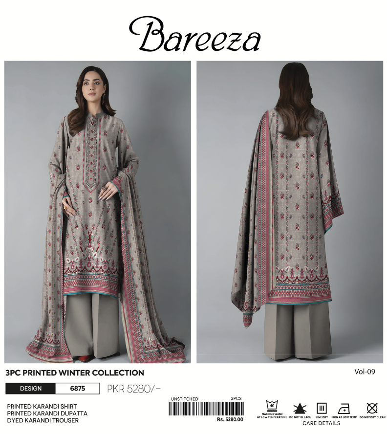 BAREEZA PRINTED KARANDI 3PC