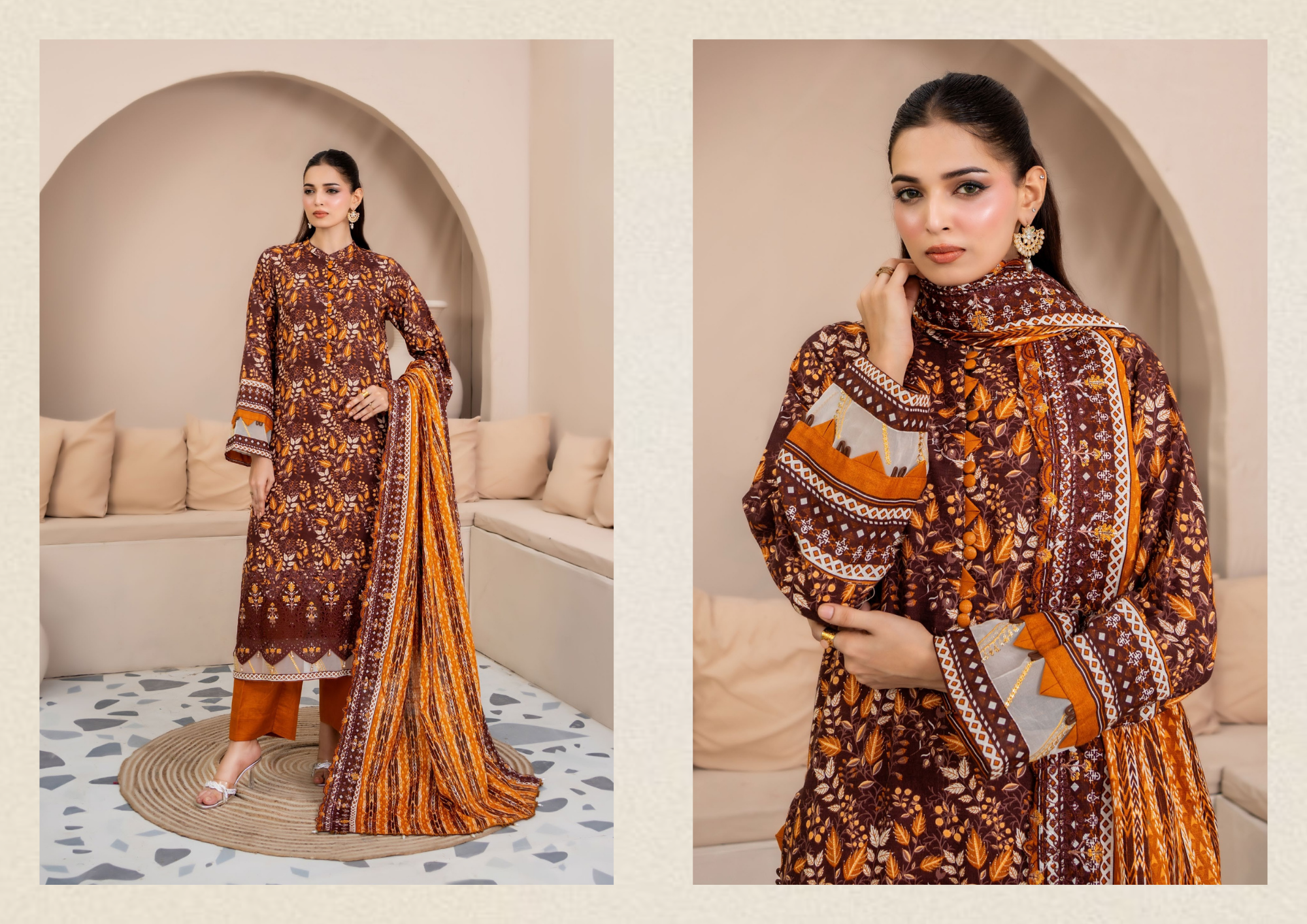 ZESH PRINTED EMB KHADDAR 3PC