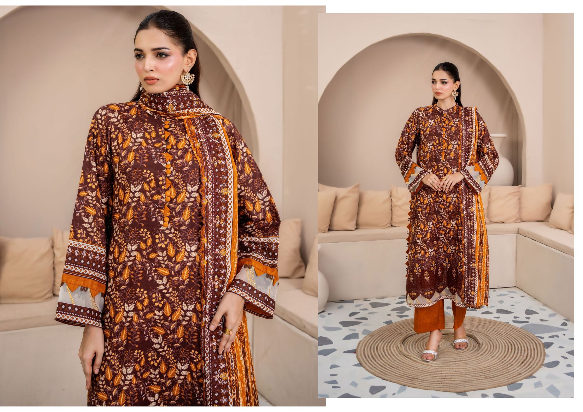 ZESH PRINTED EMB KHADDAR 3PC