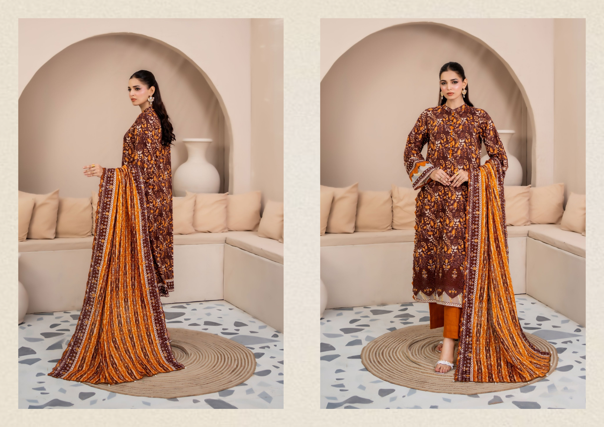 ZESH PRINTED EMB KHADDAR 3PC
