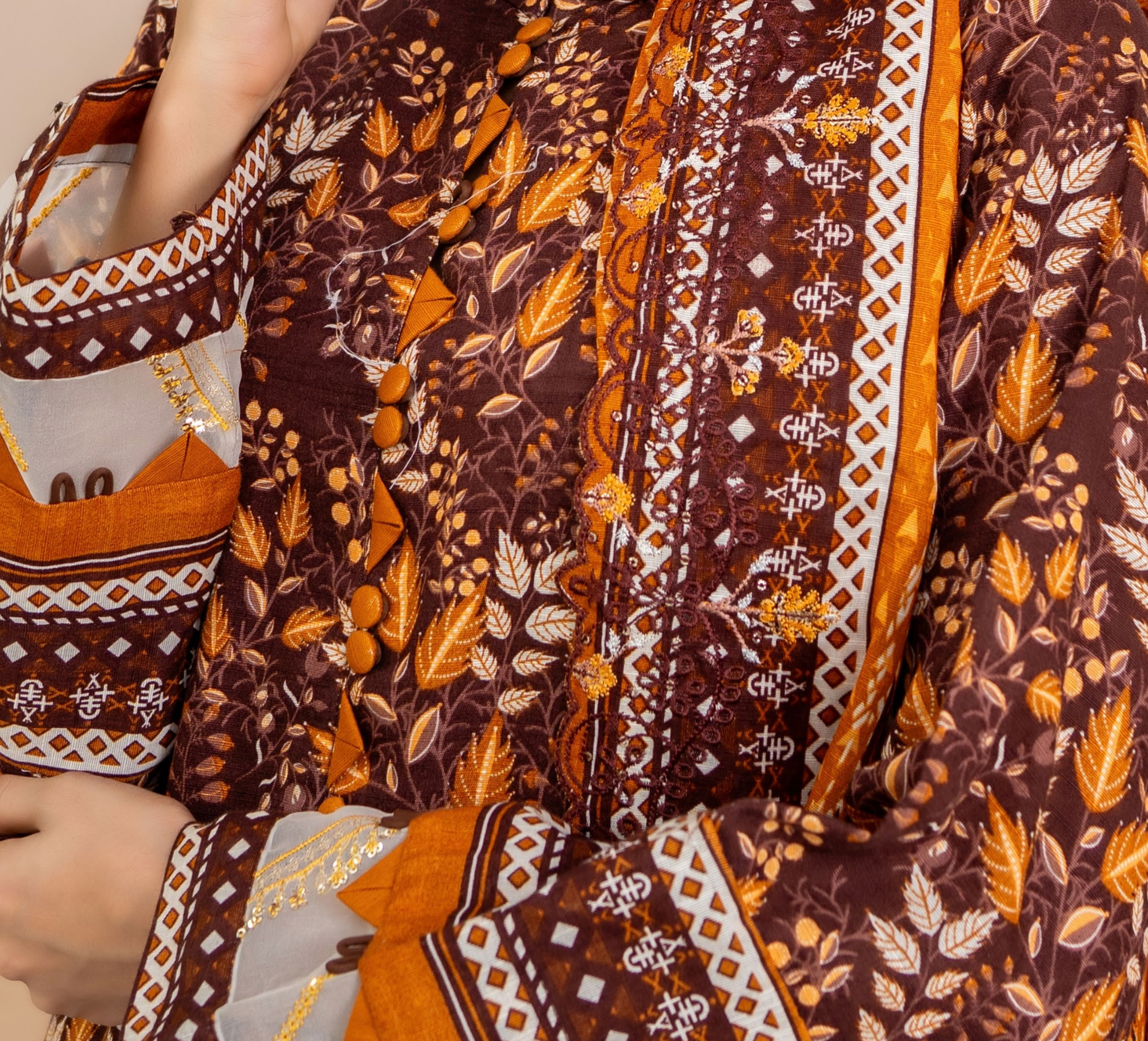 ZESH PRINTED EMB KHADDAR 3PC