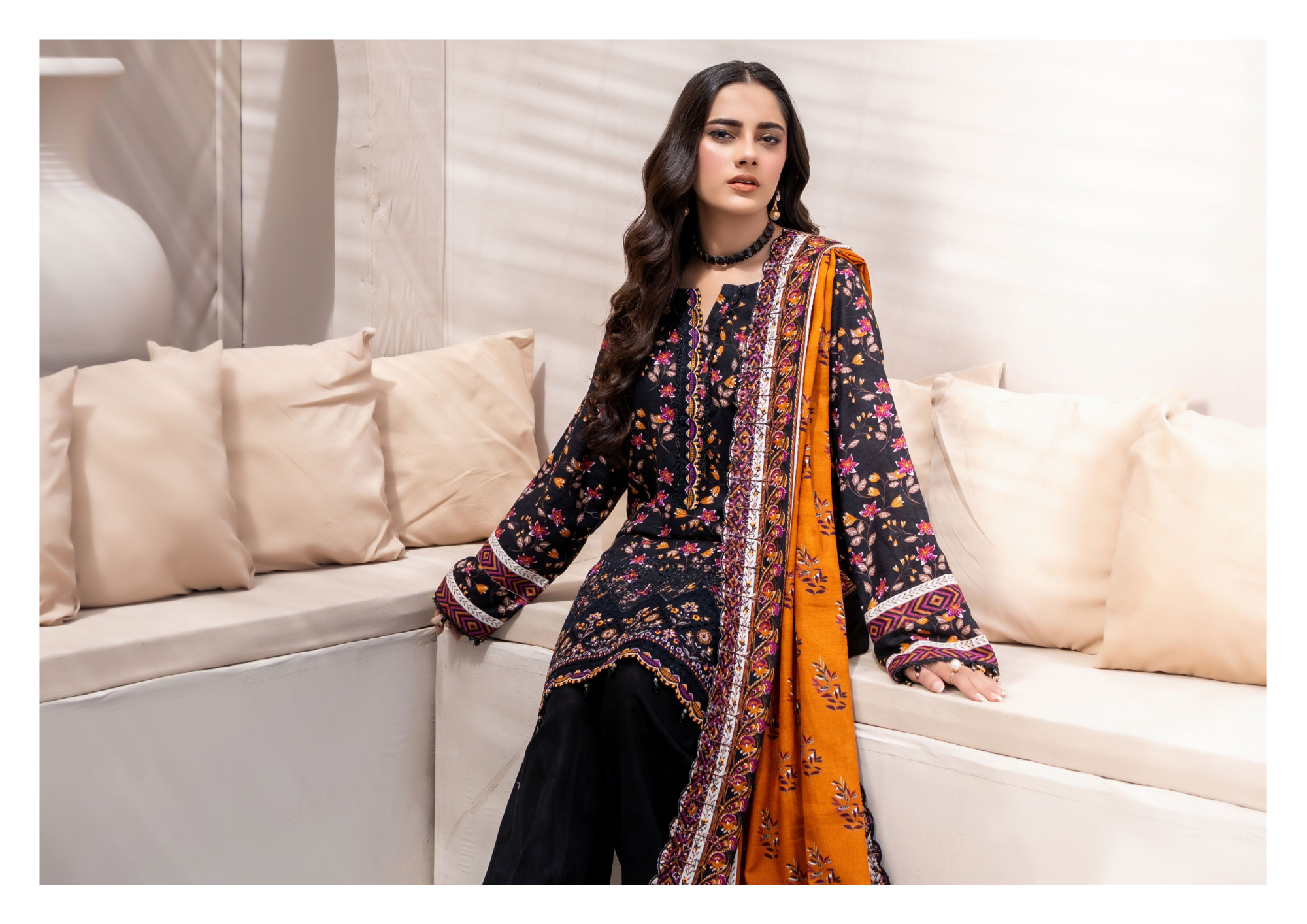 ZESH P[RINTED EMB KHADDAR 3PC