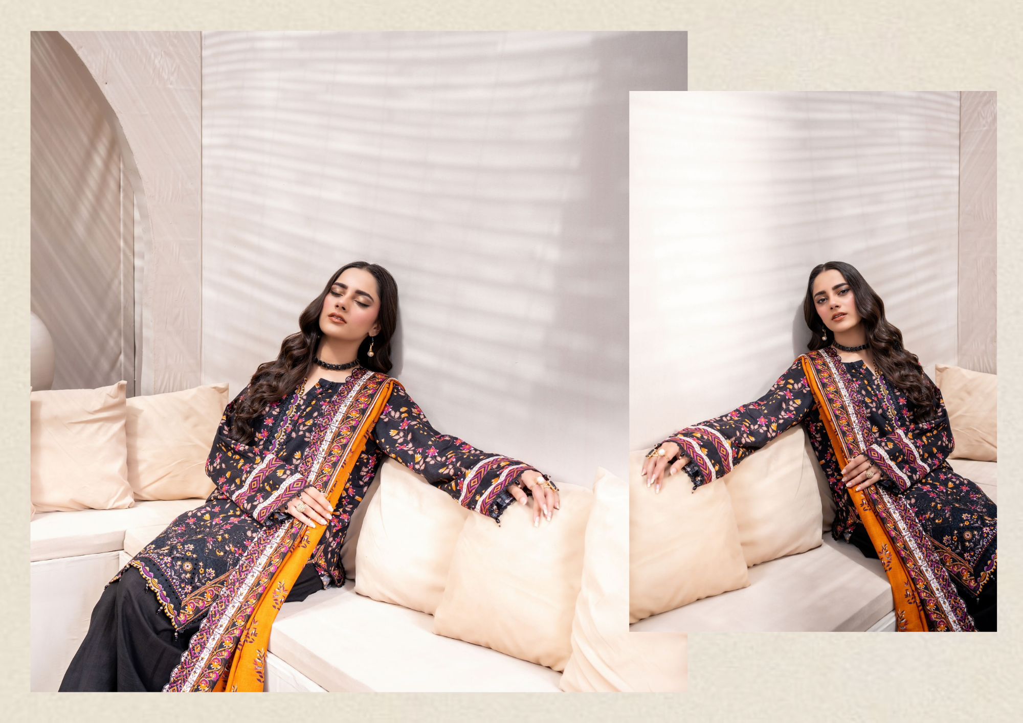 ZESH P[RINTED EMB KHADDAR 3PC