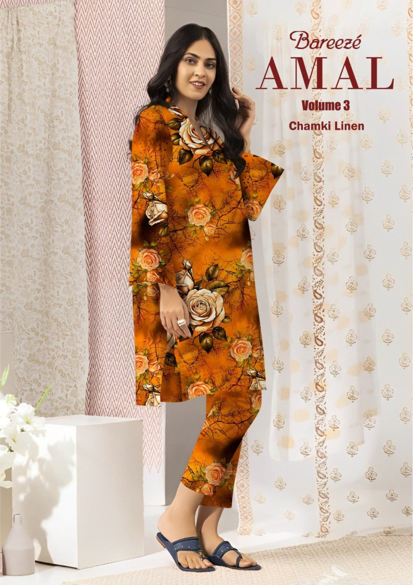 Bareeze Chamki Linen Print 2PC Vol-3