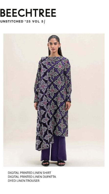 Beechtree Digital Printed Linen 3PC | BT12501UN007058