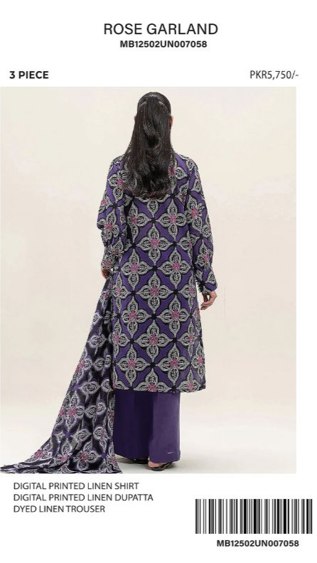 Beechtree Digital Printed Linen 3PC | BT12501UN007058