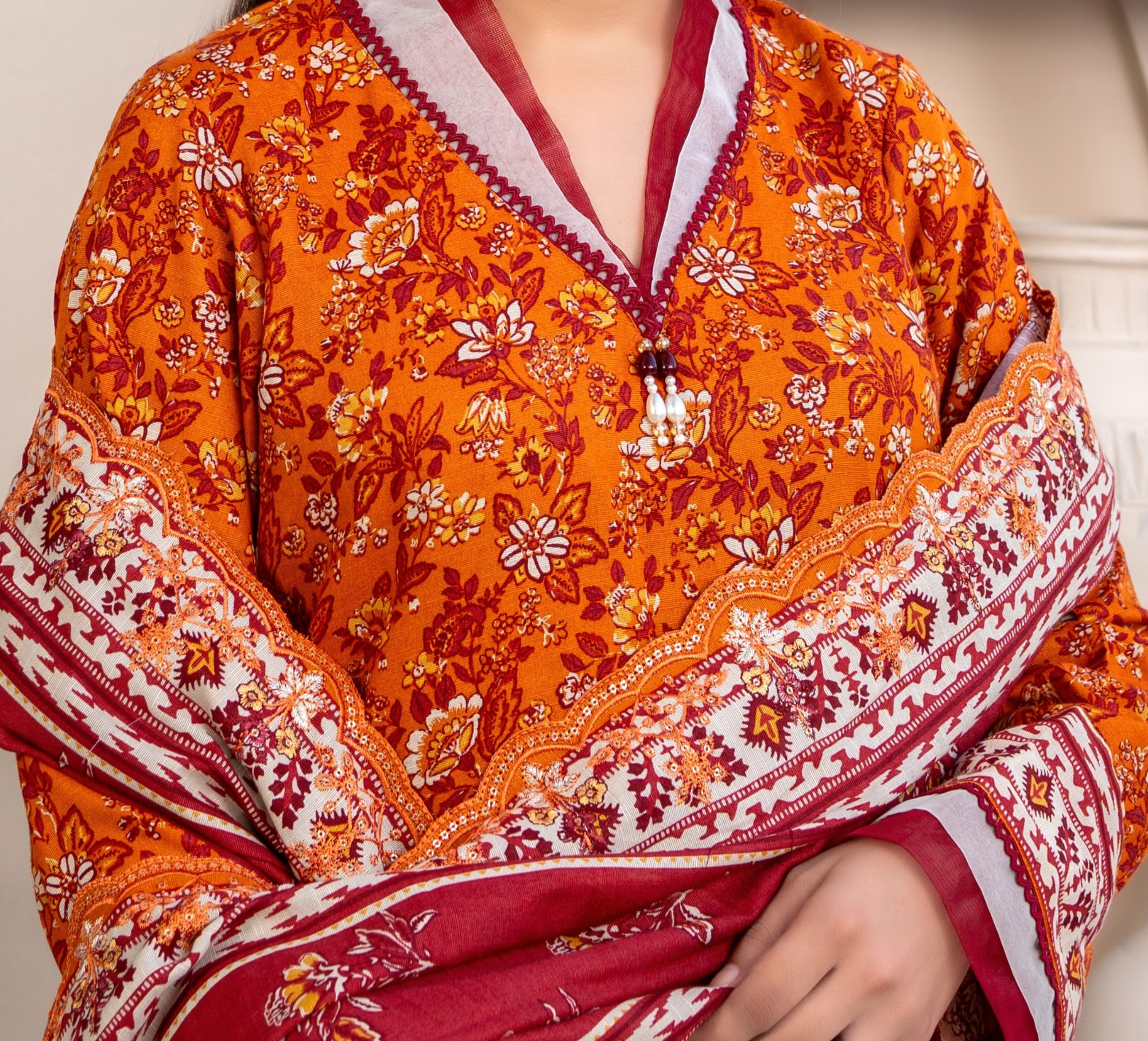 ZESH PRINTED EMB KHADDAR 3PC