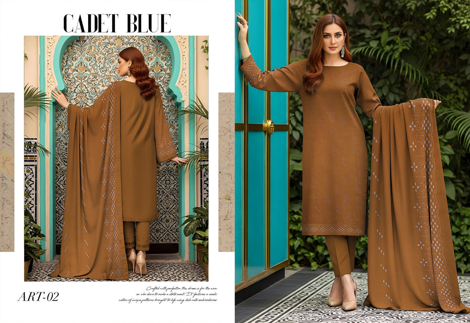 MUNARQ BY NISHA EMB PEACH 3PC