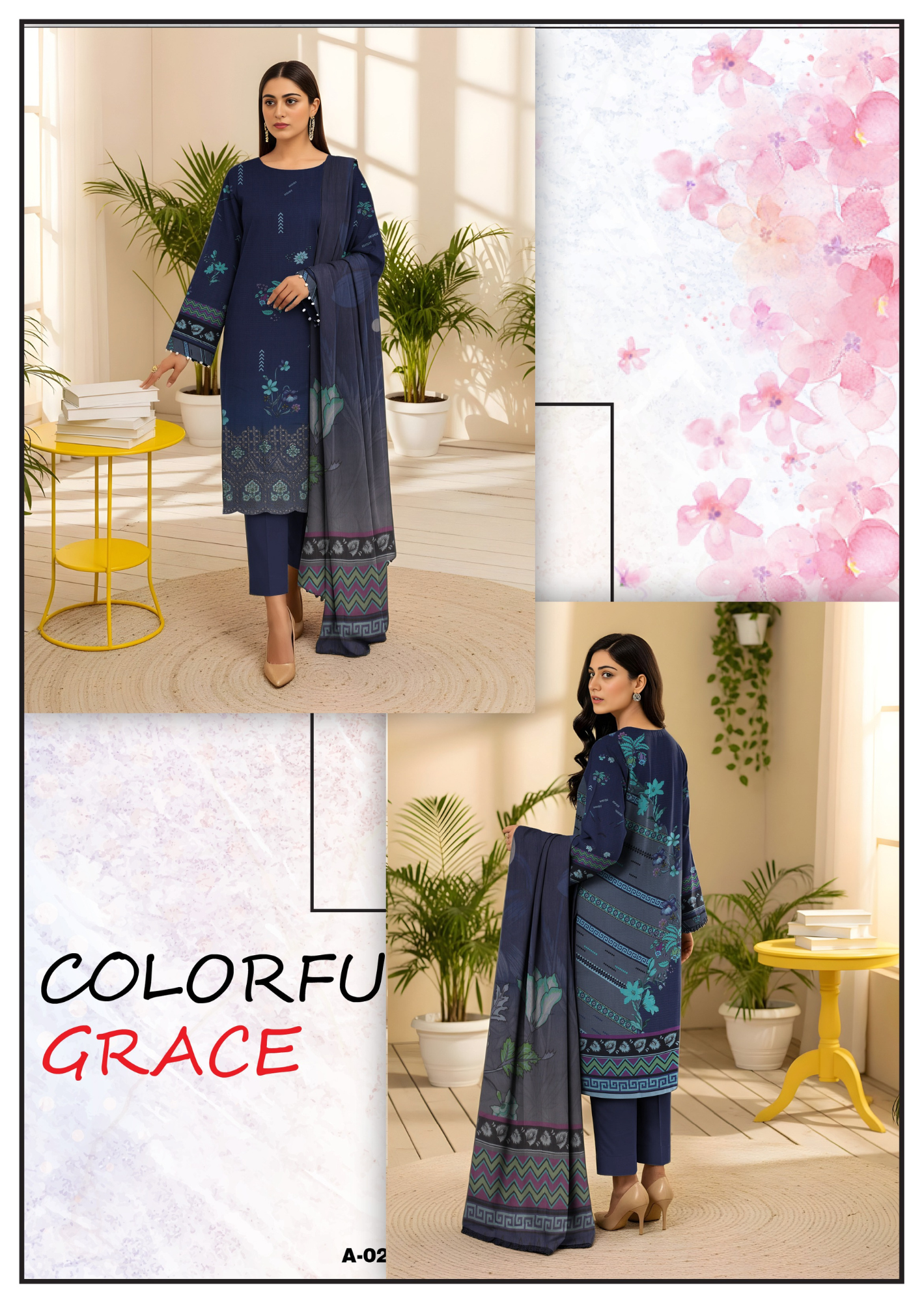 Bareeze Viscous Embroidery Print 3PC | A-2