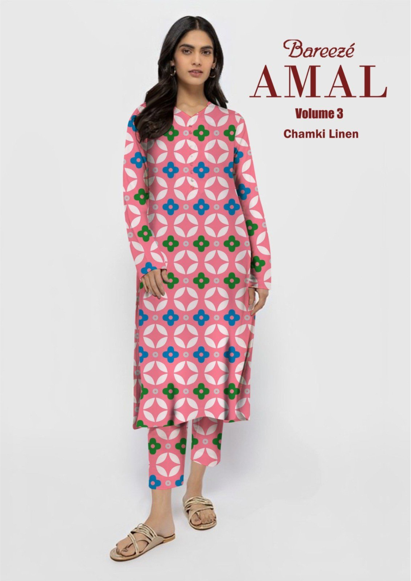 Bareeze Chamki Linen Print 2PC Vol-3
