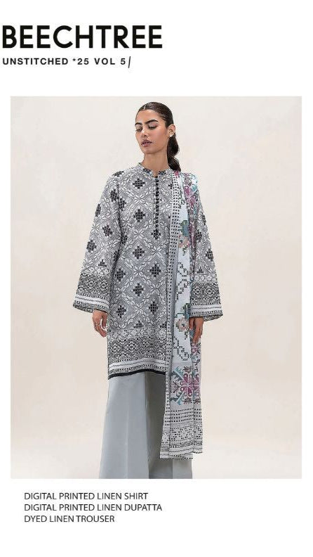 Beechtree Digital Printed Linen 3PC | BT12501UN007073