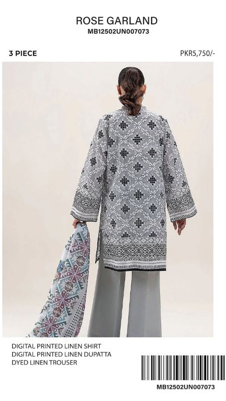 Beechtree Digital Printed Linen 3PC | BT12501UN007073
