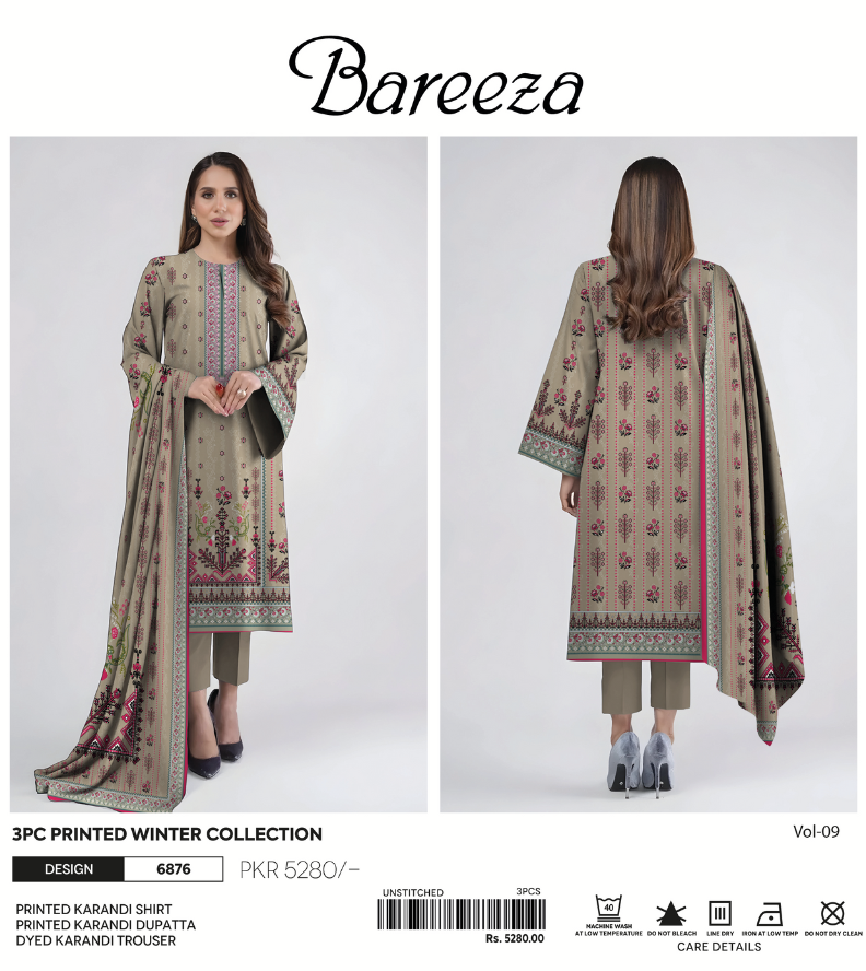BAREEZA PRINTED KARANDI 3PC
