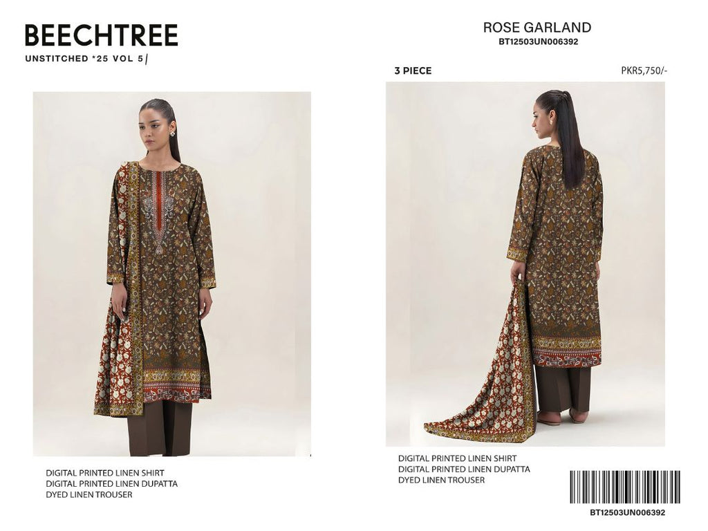 Beechtree Digital Printed Linen 3PC | BT12501UN007073