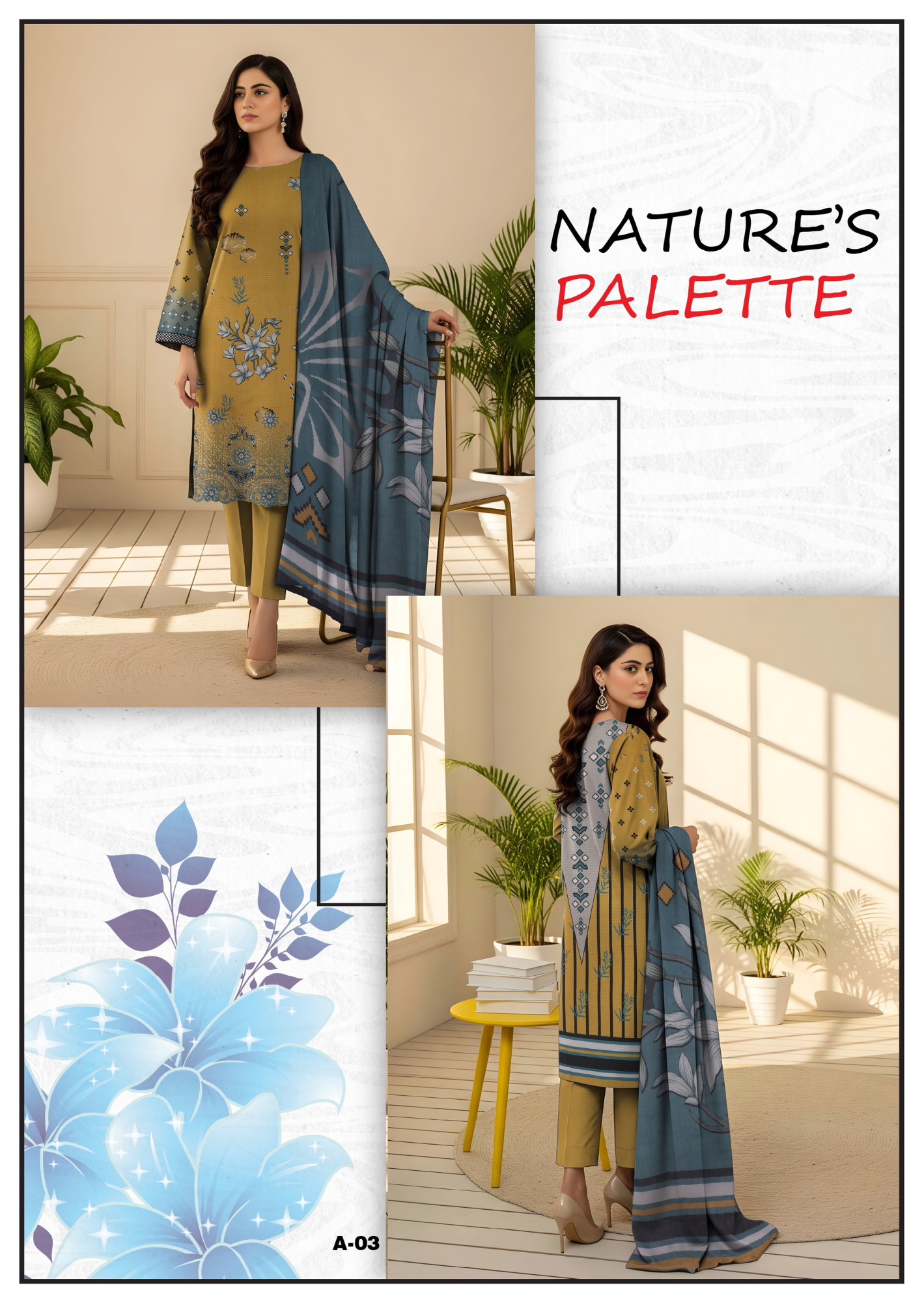 Bareeze Viscous Embroidery Print 3PC | A-3