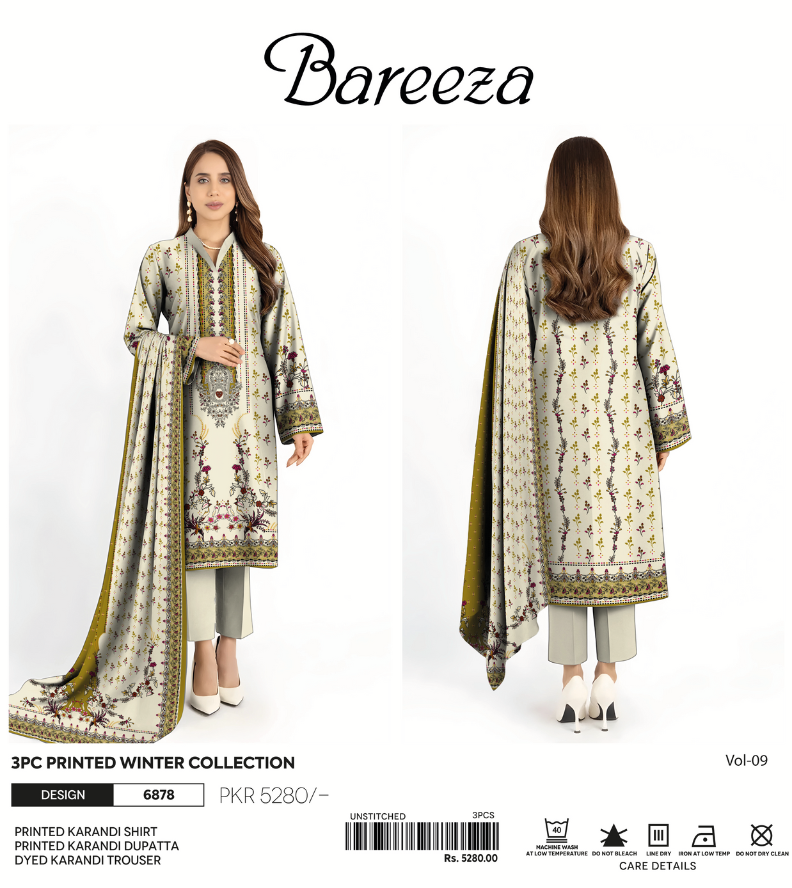 BAREEZA PRINTED KARANDI 3PC