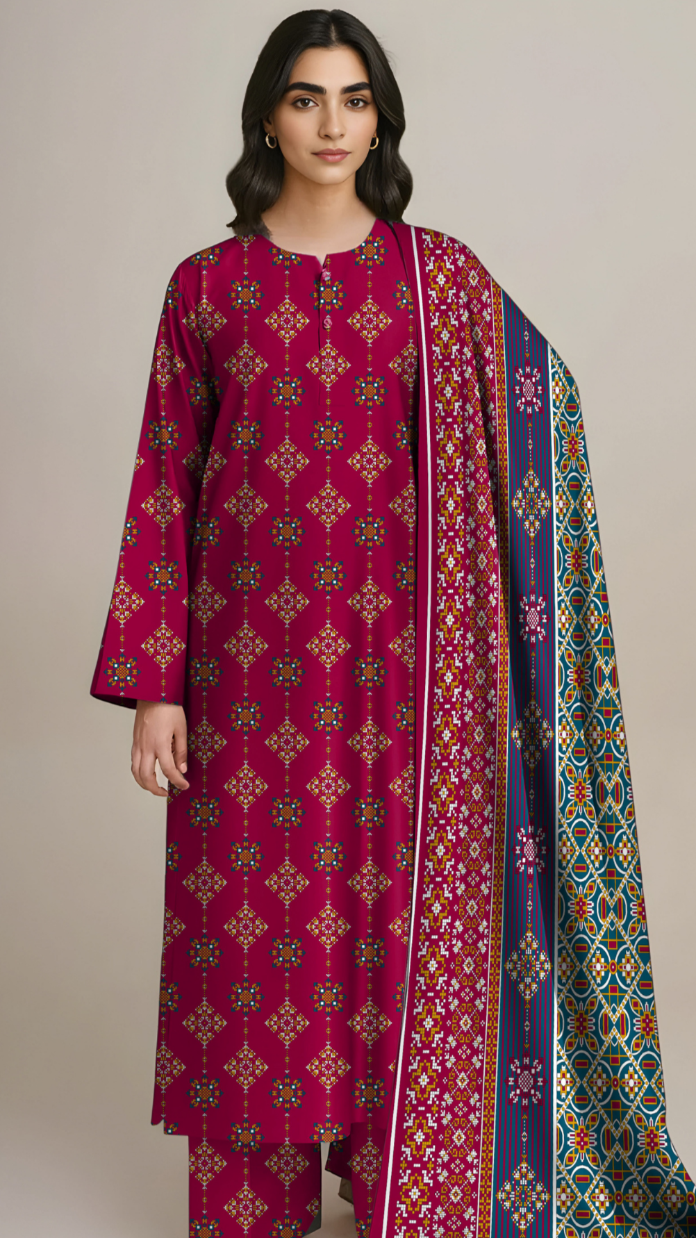 KAYSERIA DIGITAL PRINT LINEN 3PC